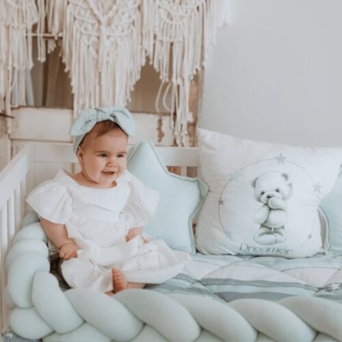 Baby Textil komplet posteljina za krevetac 7u1 Stars Mint Slike