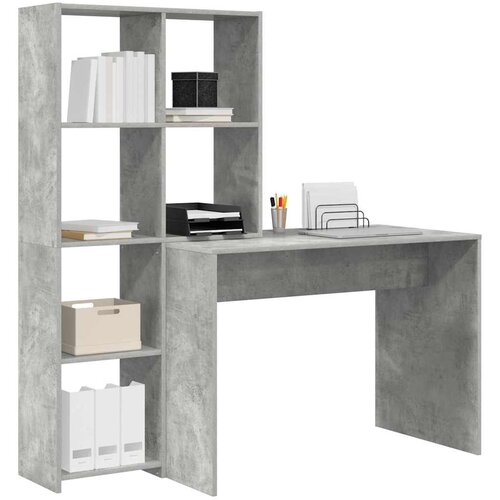 Stol Betonski sivi 138,5 x 55 x 143 cm Konstruirano drvo Slike