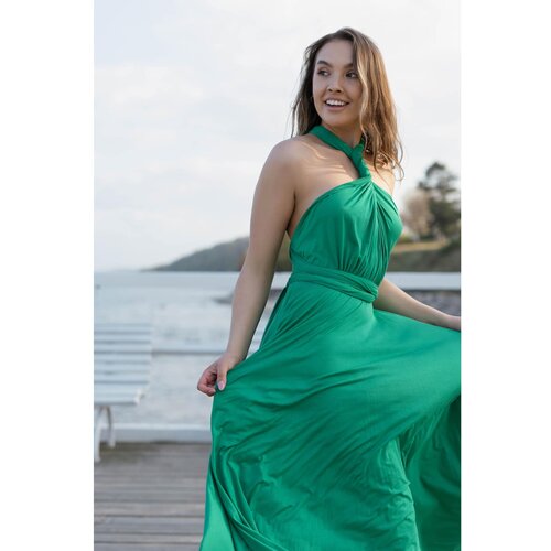 By Your Side Woman's Maxi Dress Infinity Spring Grass Slike