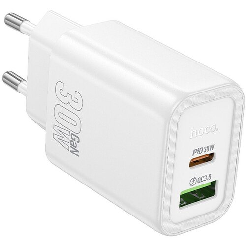 Hoco Hi&scaron;ni / zidni polnilec Hoco N63 Gentle - hitri polnilec 1xUSB + 1xType-C PD 30W - beli Cene