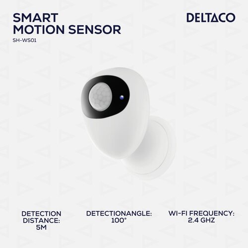 Deltaco SMART HOME Wifi Senzor gibanja, PIR, WiFi 2.4 GHz BELO/ČRNO Cene