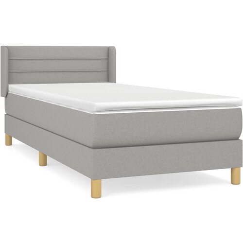 Maison Chic Box spring postelja - Vzmetna postelja z vzmetnico svetlo siva 80x200 cm blago SL1325, (21909213) Cene