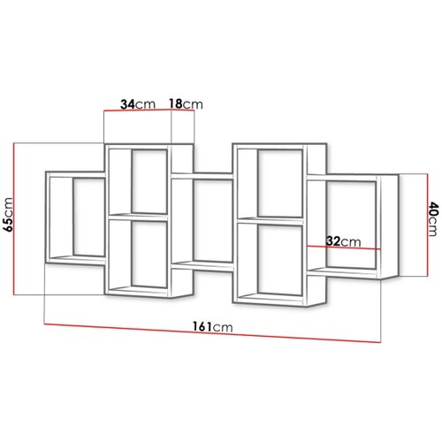 Zidna polica TRIO 65x161 cm crna Slike
