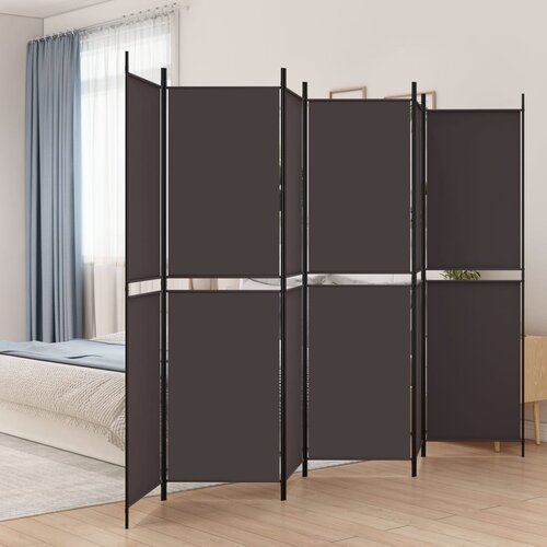 VidaXL Sobna pregrada s 6 panela smeđa 300 x 200 cm od tkanine Slike