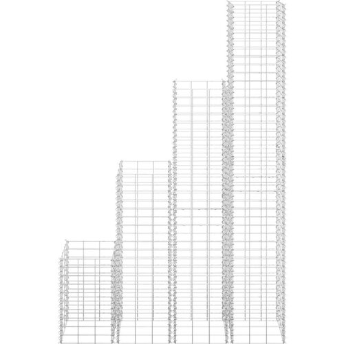 VidaXL Gabionske gredice 4 kom 30 x 30 x 50/100/150/200 cm željezne Slike