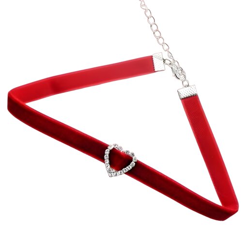 IZMAEL Ogrlica Zircon Heart - Bordo Cene