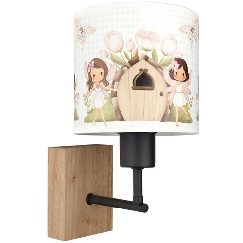 Brilagi Zidna lampa BOBO WOOD 1xE27/25W/230V hrast/crna/bela/ružičasta/vile Slike
