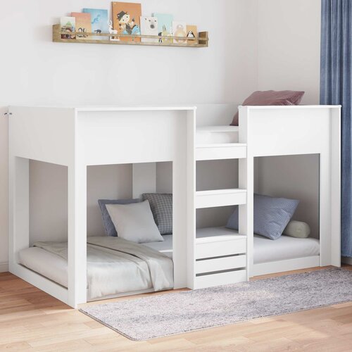  Krevet s daskama Bijelo 75 x 190 cm Konstruirano drvo Slike