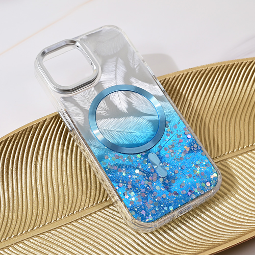  Torbica Magsafe Glitter za iPhone 15 6.1 plava Cene