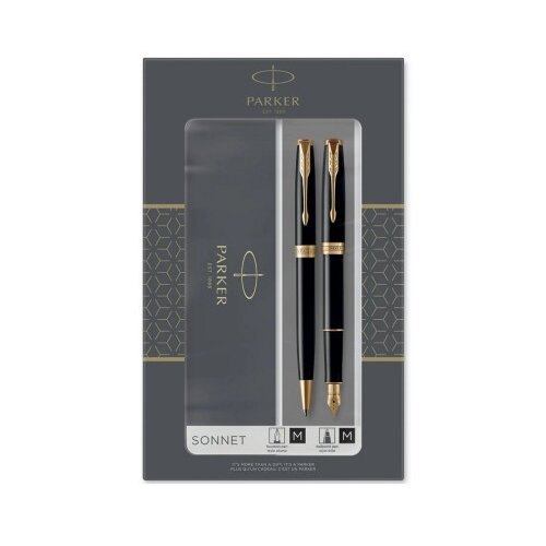 Parker poklon set sonet black gt - hemijska olovka + nalivpero ( PK93371 ) Cene