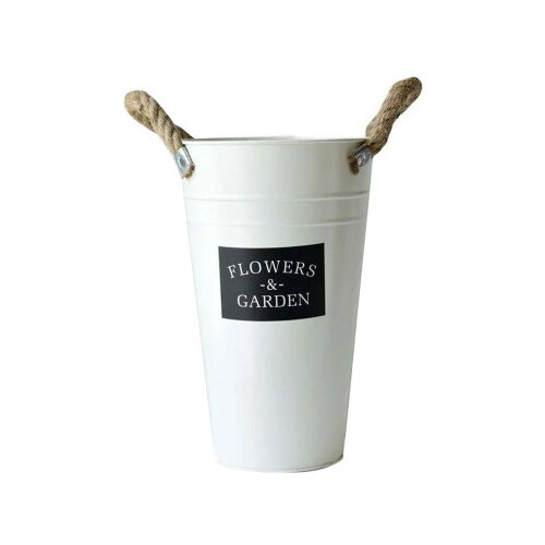 Master Vazna limena Flower 18x30x12cm 01231214 bijela Slike