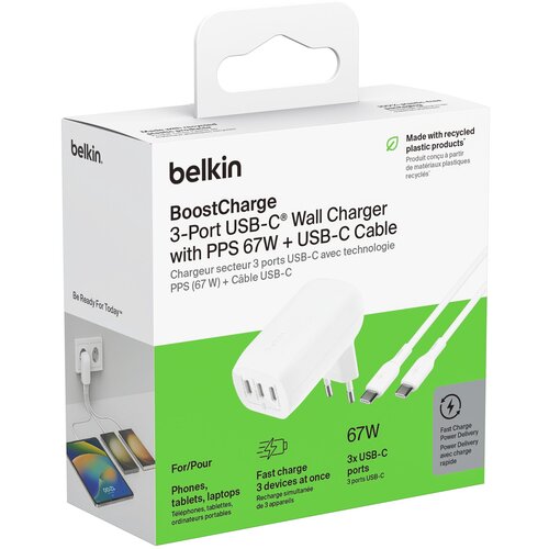 Belkin BOOST Charge USB-C 67W 3xUSB-C + Cable WCC002vf2MWH-B6 Cijene