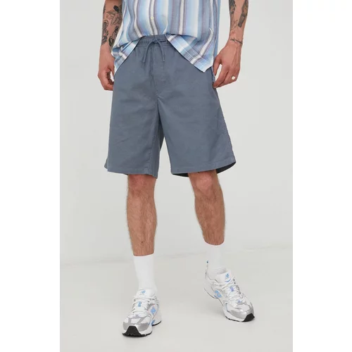 Wrangler Kratke hlače iz mešanice lana moško, mornarsko modra barva