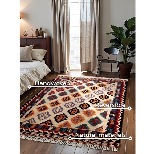 Hanse Home Rdeča obojestranska ročno tkana volnena preproga 120x170 cm Kamal Kian &amp;ndash; Nouristan Slike