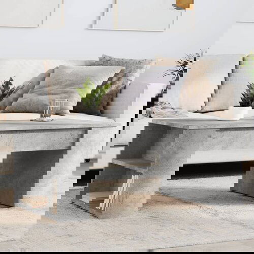 VidaXL Stolić za kavu boja betona 102x55x42 cm konstruirano drvo Slike