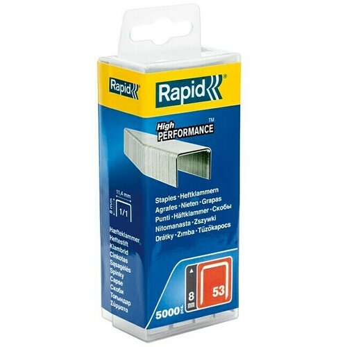Rapid Pritrdilna sponka High Performance 53/8 (Globina spenjanja: 8 mm, Jeklo, 5.000 kos, &Scaron;irina: 0,75 mm, Pretisni omot) Cene