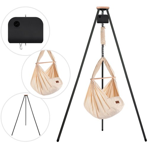 SCHMUSEWOLKE VISEČA MREŽA ZA DOJENČKE Set inkl. Tipi-Gestell und Motor 150/150/224 cm antracit, bež Cene
