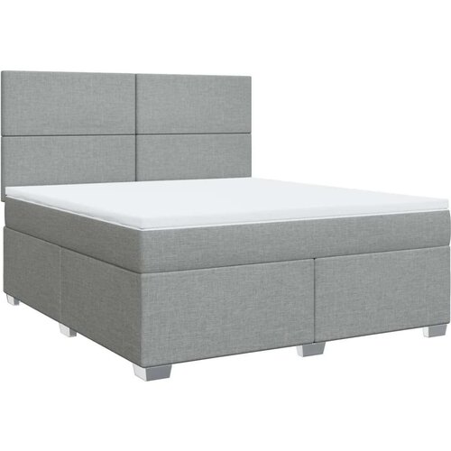 VidaXL Krevet s oprugama i madracem svjetlosivi 180x200 cm od tkanine Slike