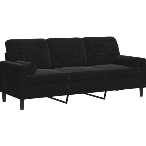 Maison Chic kavč - Sofa - Kanape trosed z okrasnimi blazinami črn 180 cm žamet, (21727724) Cene