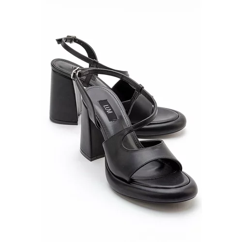 LuviShoes JUGA Black Skin Women's Heeled Shoes