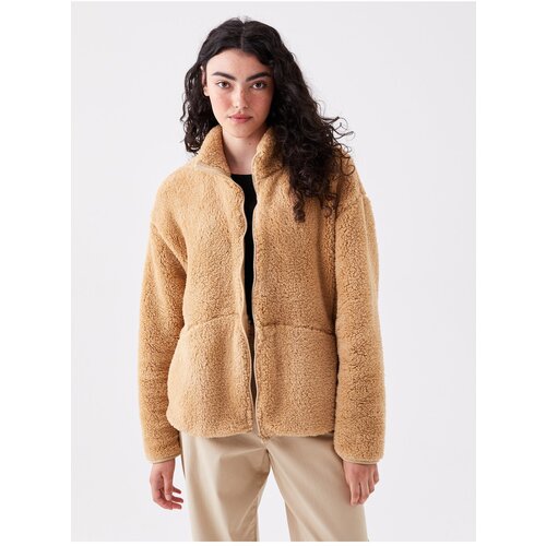 LC Waikiki Women&amp;#039;s Standing Collar Straight Long Sleeve Oversize Plush Cardigan Slike