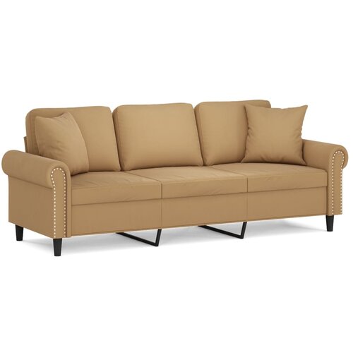 Maison Chic kavč - Sofa - Kanape trosed z okrasnimi blazinami rjav 180 cm žamet, (21727649) Slike