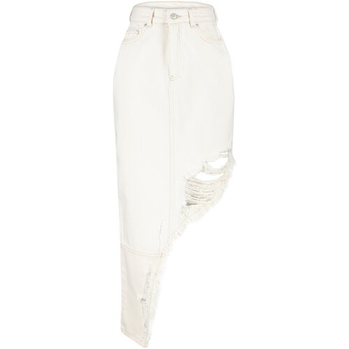 Trendyol Ecru Ecru Ripped Detailed Denim Skirt Slike