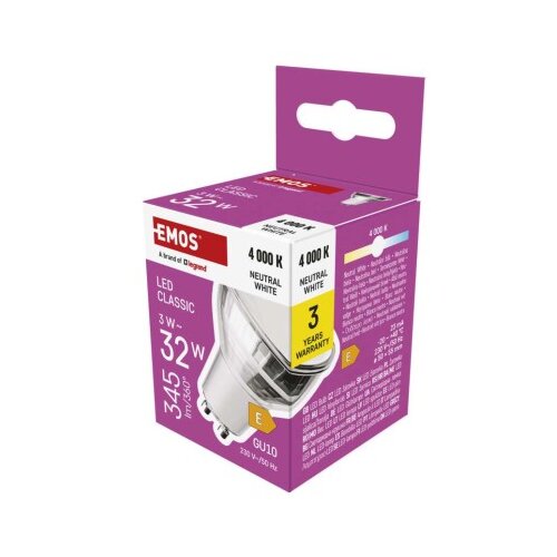  LED žarnica Classic MR16 srebro/ GU10 / 3 W (32 W) / 345 lm / Nevtralna bela Cene
