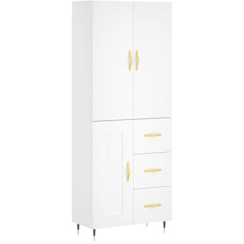  Visoka komoda bijela 69,5x34x180 cm konstruirano drvo Slike
