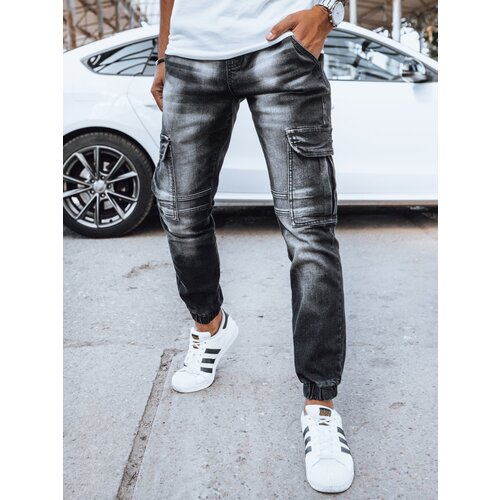 DStreet Spodnie męskie jeansowe joggery czarne Slike
