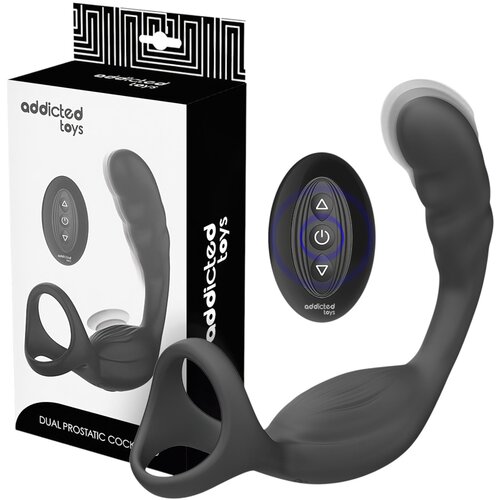 Addicted Toys analni vibrator s prstenom za penis i testise (crni) Cijene