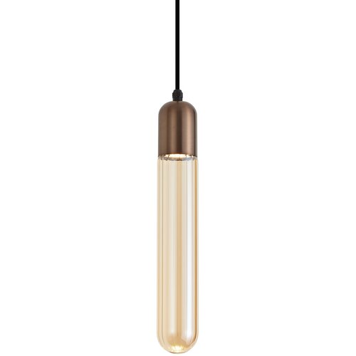 QAZQA Art Deco viseča svetilka temna bronasta z rebrastim steklom IP44 - Walcott Slike