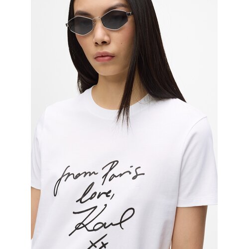Karl Lagerfeld Majica &amp;#039;With Love&amp;#039; črna / bela Slike