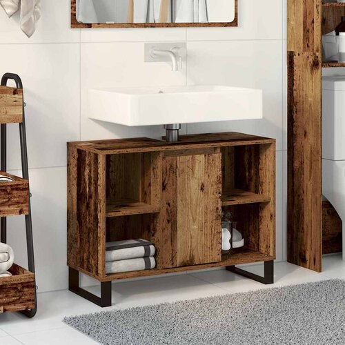  Kupaonski ormar Staro drvo 80 x 33 x 60 cm Konstruirano drvo Slike