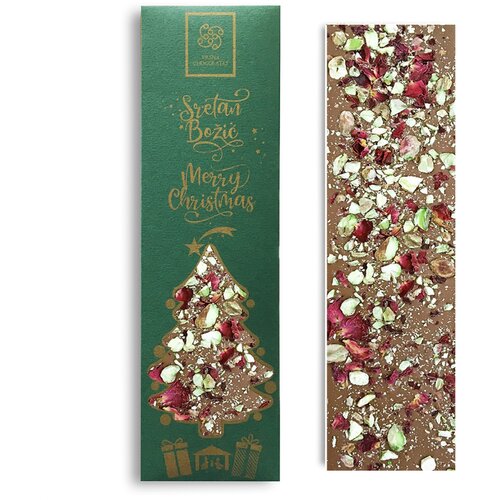 Vrsna Chocolates Čokolada s pistacijom i ružinim laticama, 100g Slike