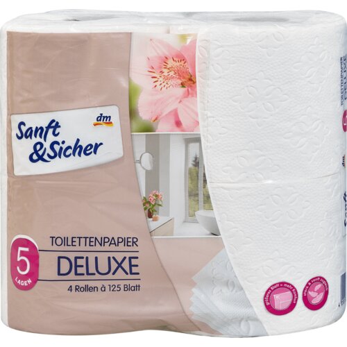 Sanft&Sicher Deluxe toaletni papir – 5 - slojni 4 kom Slike