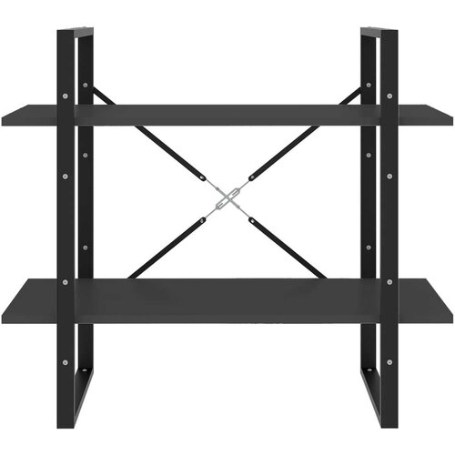 VidaXL Knjižna omara 2-nadstropna siva 80x30x70 cm iverna plo&amp;scaron;ča Slike
