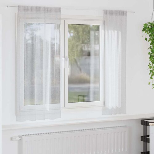 Voile zavjesa 2 pcs Svijetlo siva 175 x 140 cm Poliester Cijene