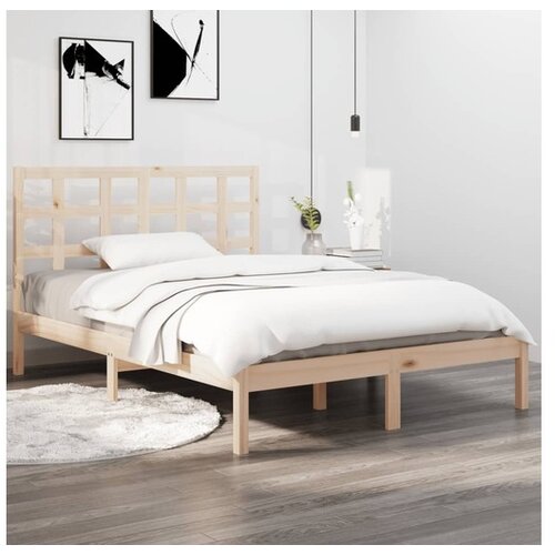  Okvir za krevet od masivnog drva 135 x 190 cm 4FT6 bračni Cene