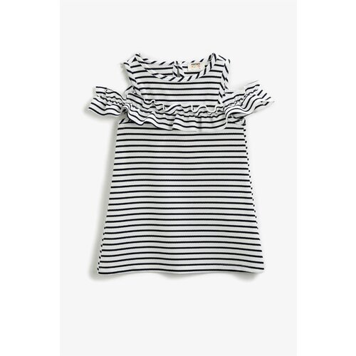Koton Girl&amp;#039;s Navy Blue Striped Girl&amp;#039;s Navy Blue Striped Dress Slike
