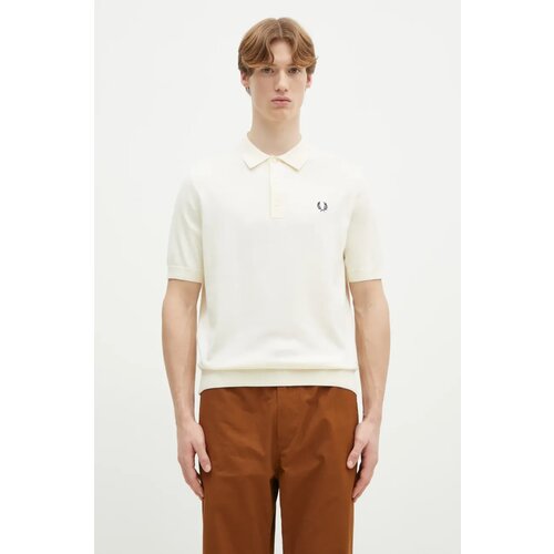 Fred Perry Pamučna polo majica za muškarce, boja: bež, s uzorkom, K9725.560 Cijene