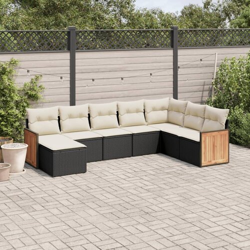  8-dijelni set vrtnih sofa od poliratana s jastucima crni Cijene