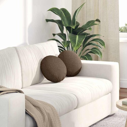 vidaXL Sedežne blazine 2 pcs Rjava Ø30 x 13 cm blago Cene