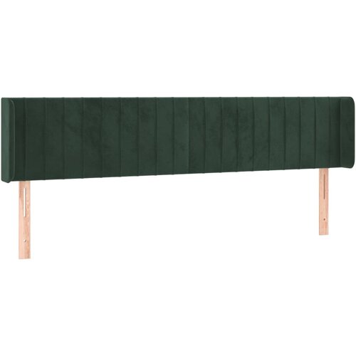 Maison Chic posteljno vzglavje - vzglavna omarica - nočna omarica z ušesi temno zeleno 183x16x78/88 cm žamet, (21708703) Cene