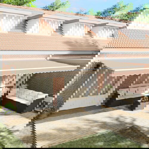 vidaXL Automatska uvlačiva tenda Bež 600x350 cm, Zamjenski materijal za tendu 6x3.5 m Bež Cijene