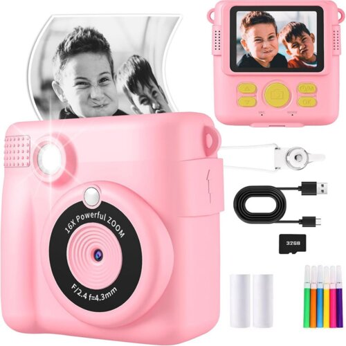  deciji fotoaparat sa 16x zoom 32GB roze Slike