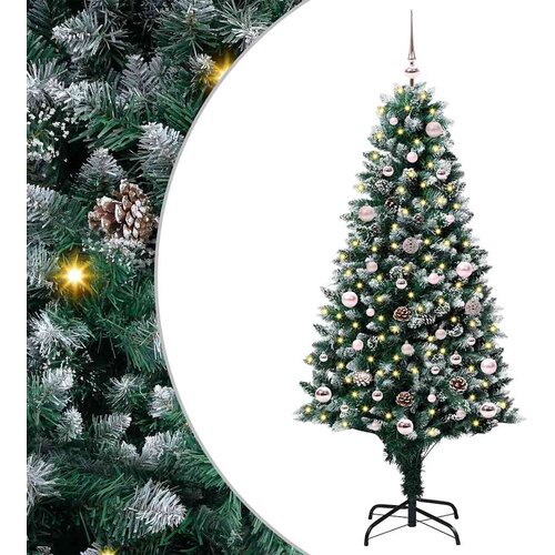 vidaXL Umestno božično drevo Zelena 150 cm PVC, jeklo in plastika Cene