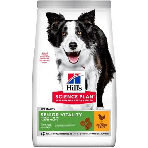 Hill’s Science Plan Mature Adult Senior Vitality 7+ Medium s piletinom - 14 kg