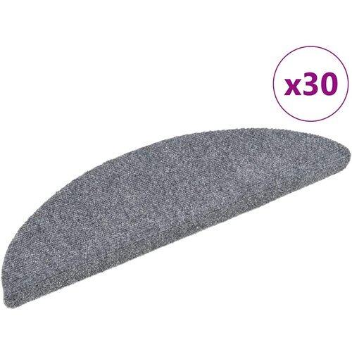  Prostirke za stepenice, samoljepljive, 30 kom, 56x17x3 cm, svijetlo sive, poluokrugle Cene