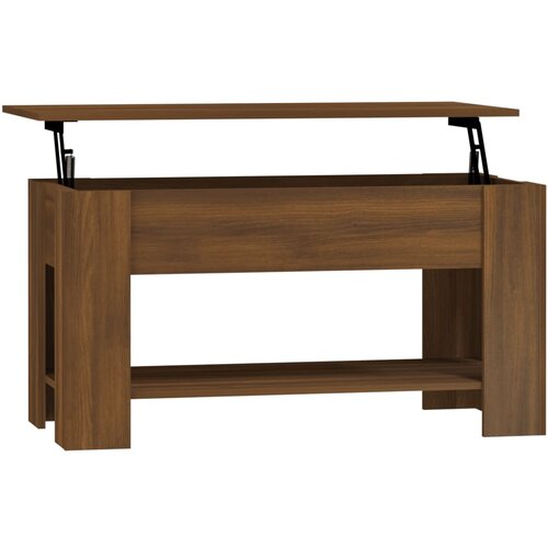 Maison Chic Klubska mizica - kavna mizica - Nizka mizica rjavi hrast 101x49x52 cm konstruiran les, (21754717) Cene